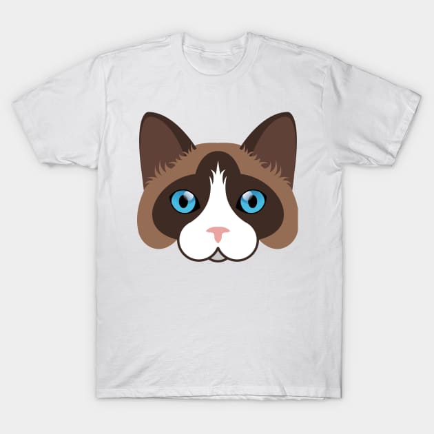 Snowshoe cat face T-Shirt by ShirtBricks